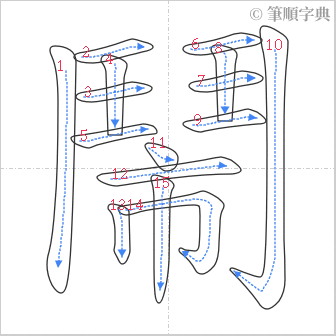 “「鬧」的筆順”