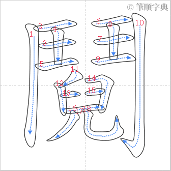 “「鬩」的筆順”