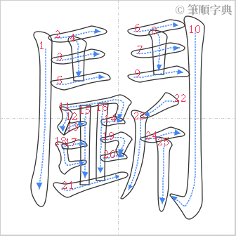 “「鬭」的筆順”