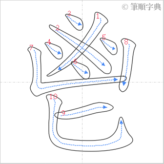 “「鬯」的筆順”