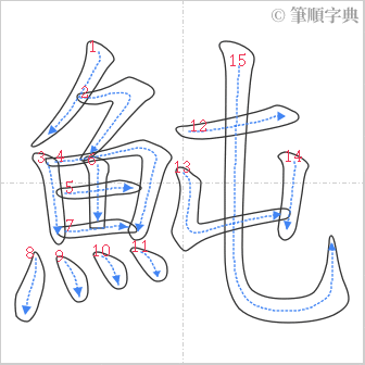 “「魨」的筆順”