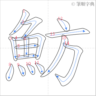 “「魴」的筆順”