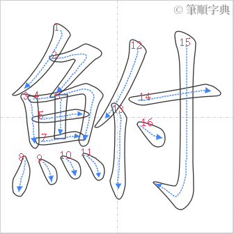 “「鮒」的筆順”