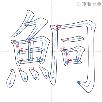 “「鮦」的筆順”