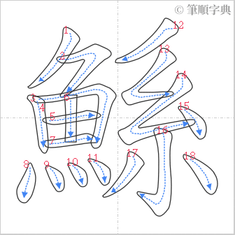 “「鯀」的筆順”