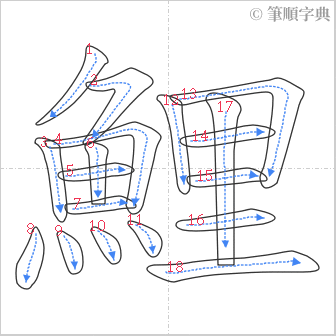 “「鯉」的筆順”