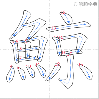 “「鯨」的筆順”