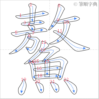 “「鰲」的筆順”