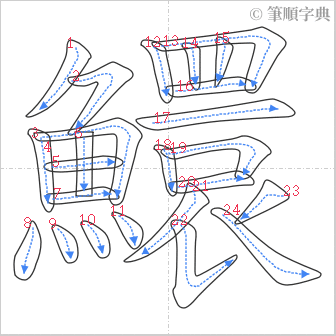 “「鱞」的筆順”