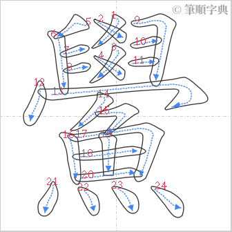 “「鱟」的筆順”