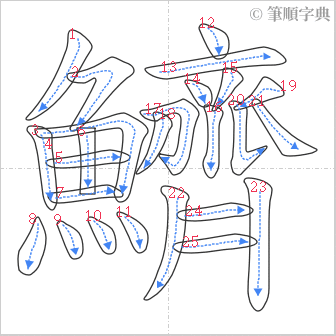 “「鱭」的筆順”