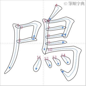 “「鳲」的筆順”