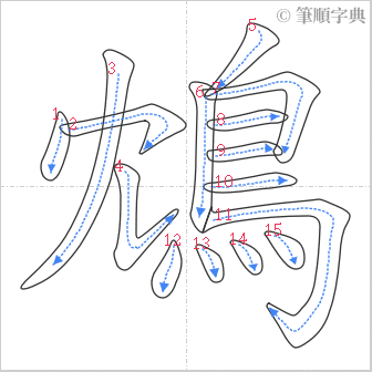 “「鴆」的筆順”