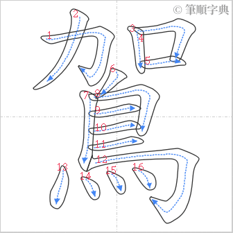 “「鴐」的筆順”