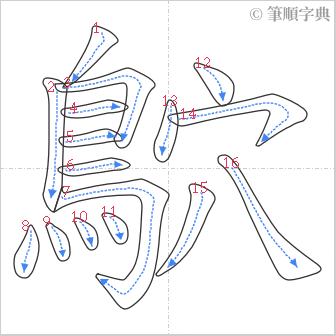 “「鴥」的筆順”