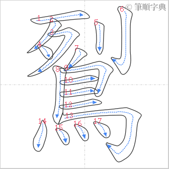 “「鴷」的筆順”