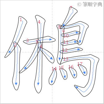 “「鵂」的筆順”