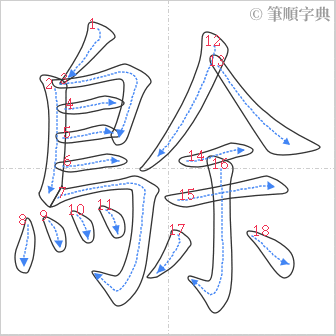 “「鵌」的筆順”