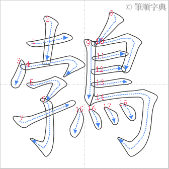 “「鵓」的筆順”