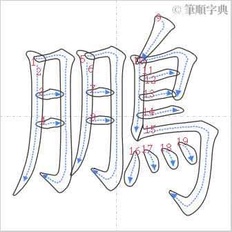 “「鵬」的筆順”