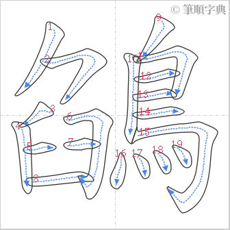 “「鵮」的筆順”