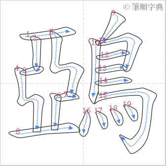 “「鵶」的筆順”