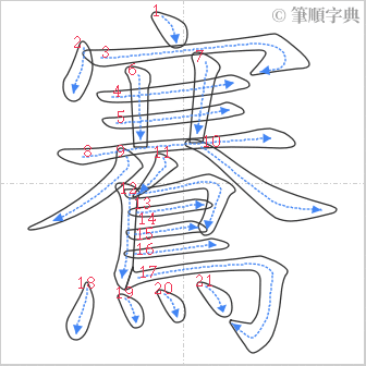 “「鶱」的筆順”