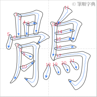 “「鶻」的筆順”