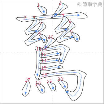 “「鶿」的筆順”