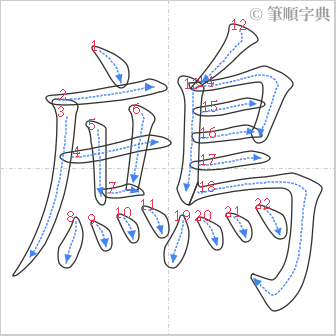 “「鷓」的筆順”