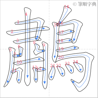 “「鷫」的筆順”