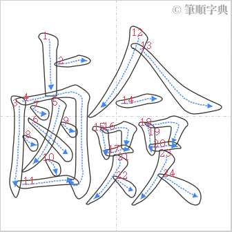 “「鹼」的筆順”