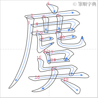 “「麌」的筆順”