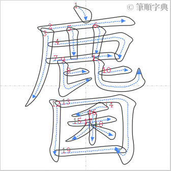 “「麕」的筆順”