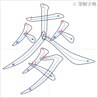 “「麥」的筆順”