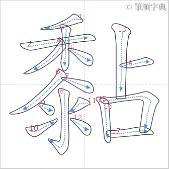 “「黏」的筆順”