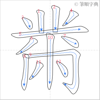 “「黹」的筆順”