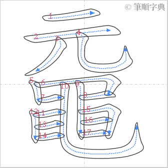 “「黿」的筆順”