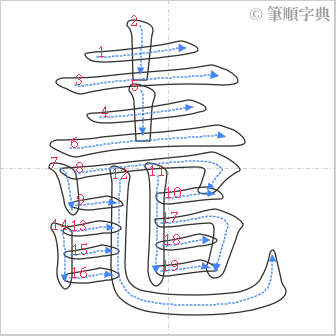 “「鼃」的筆順”