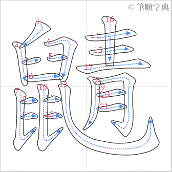 “「鼱」的筆順”