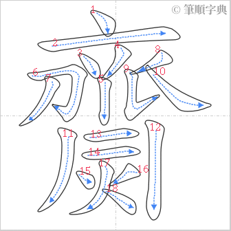 “「齌」的筆順”