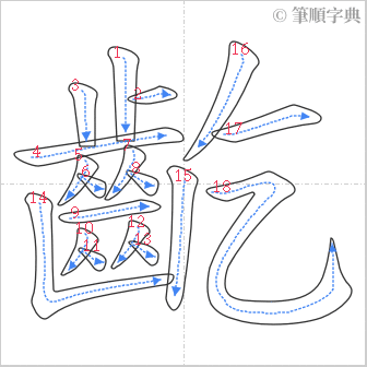 “「齕」的筆順”