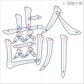 “「齘」的筆順”