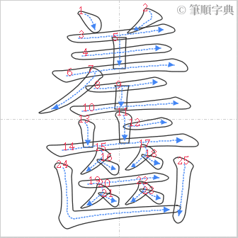 “「齹」的筆順”