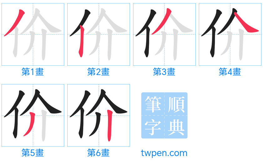 “「价」的筆畫”