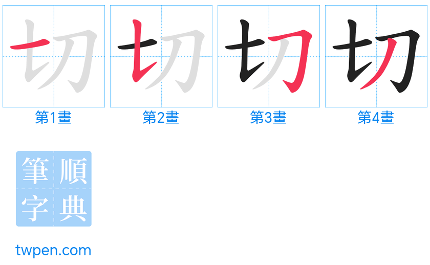 “「切」的筆畫”