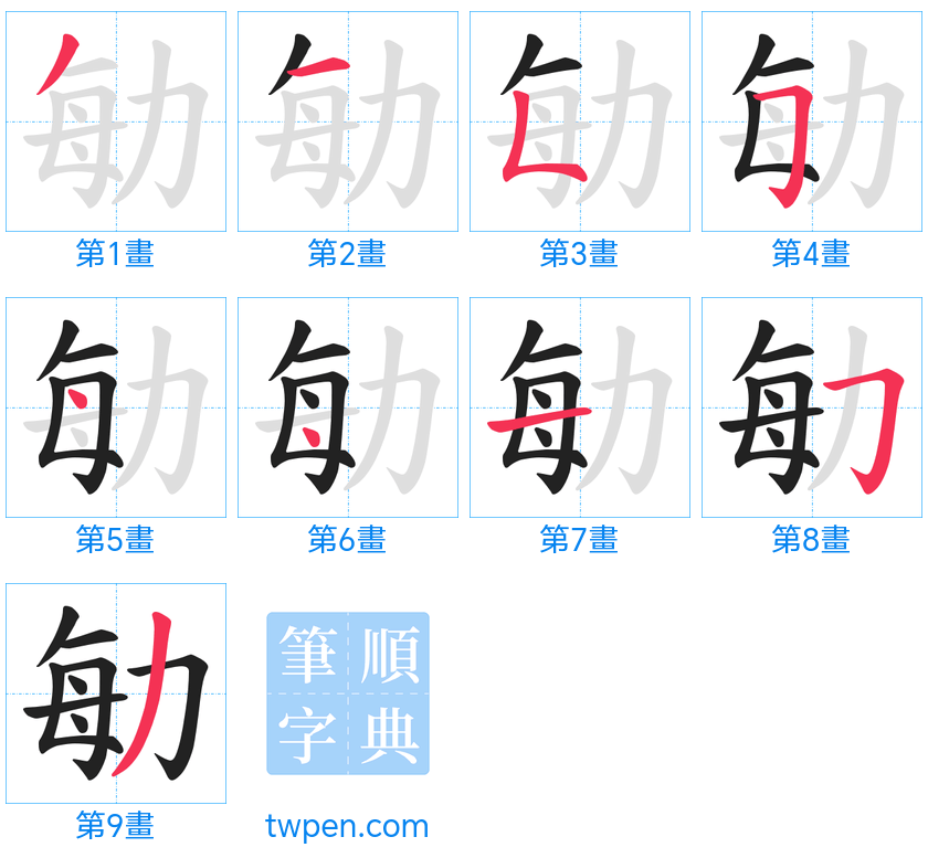 “「勄」的筆畫”