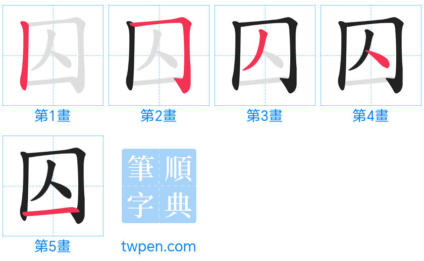 “「囚」的筆畫”