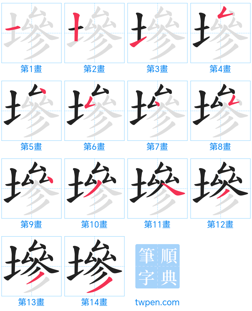 “「墋」的筆畫”