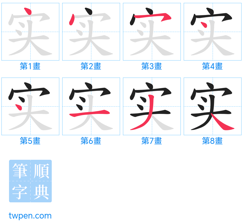 “「实」的筆畫”